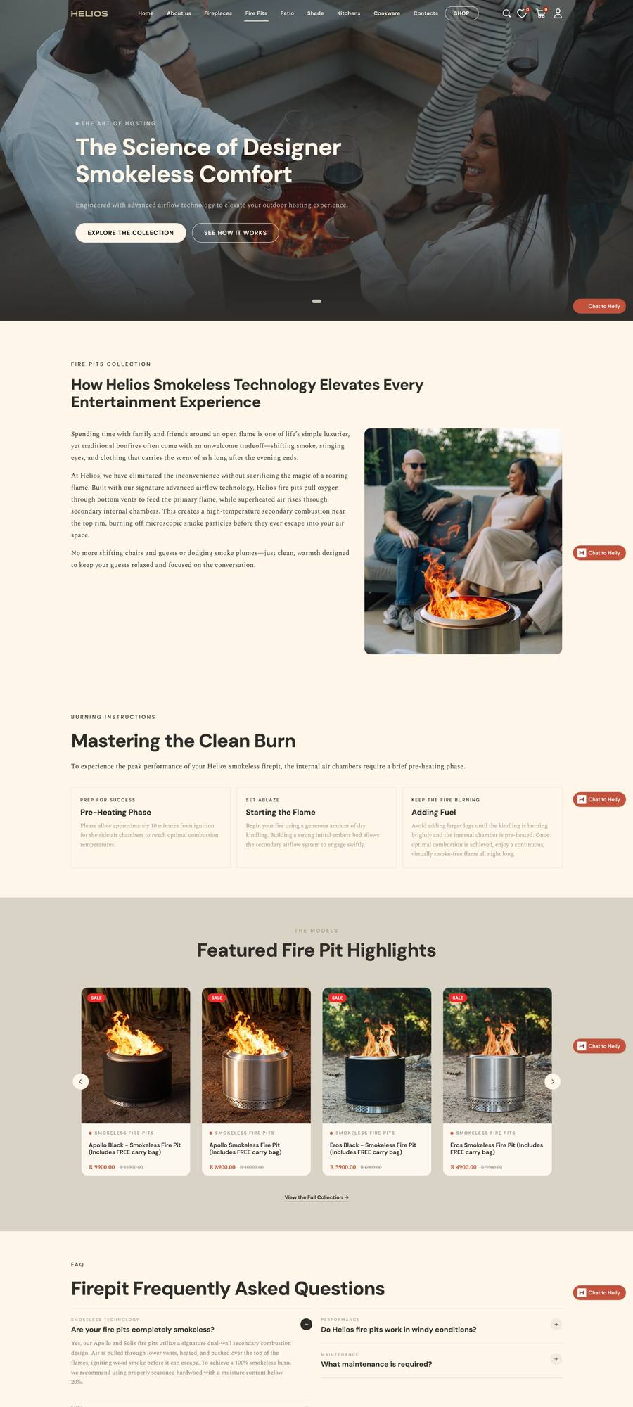 HeliosFire.com homepage screenshot